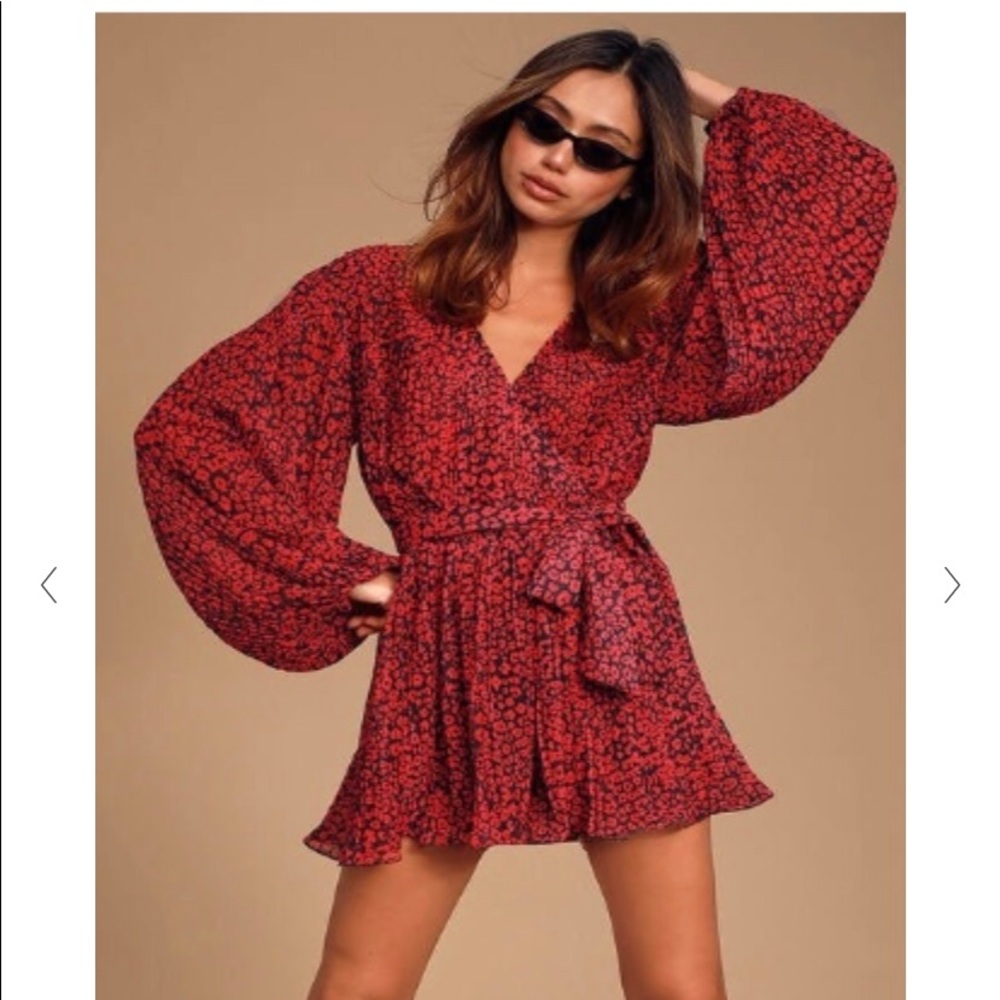 Lulus Camile Black & Red Leopard Print Romper